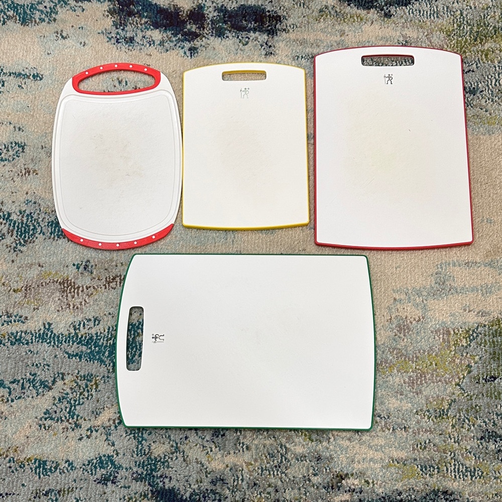 Set of Four Color-Edged Cutting Boards 3 Henckels and 1 Bonus